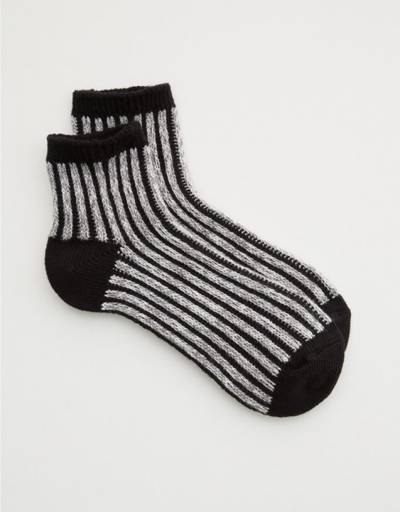 Aerie Plated Bobby Socks Black | JMH-798341