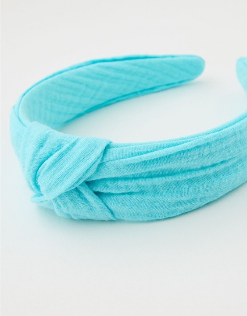 Aerie Pool-To-Party Top Knot Hair Accessories Blue | DKA-823917