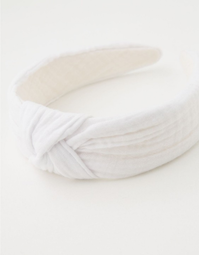 Aerie Pool-To-Party Top Knot Hair Accessories White | MLQ-087269