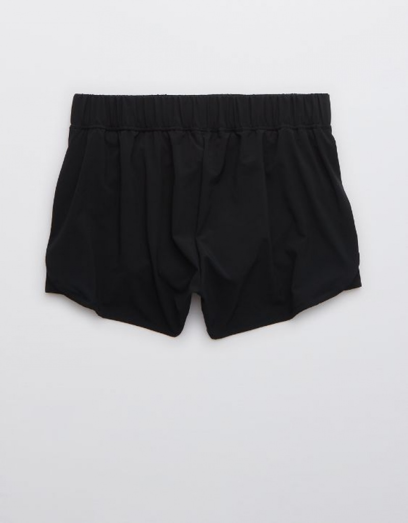 Aerie Real. Period.® Running Shorts Black | SVL-825793