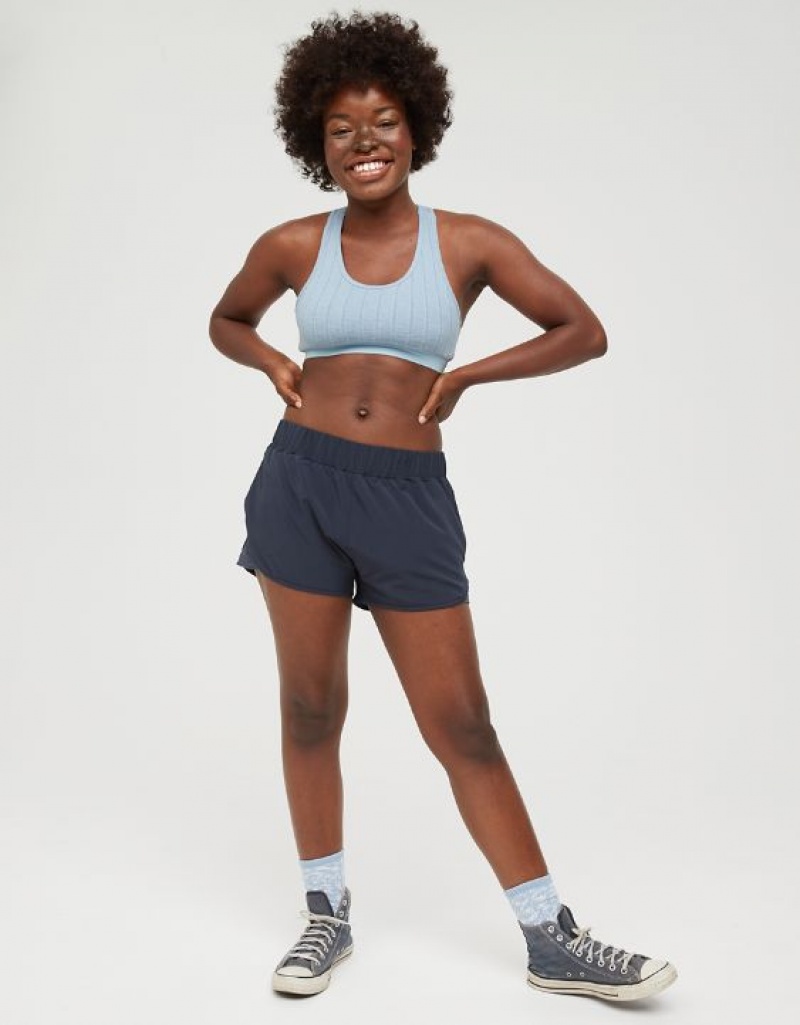 Aerie Real. Period.® Running Shorts Grey / Blue | CHF-206978