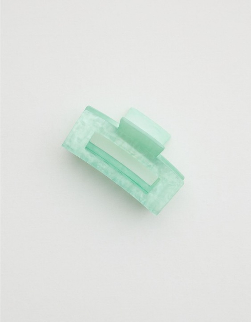 Aerie Rectangle Claw Clip Hair Accessories Light Turquoise | NOS-061352