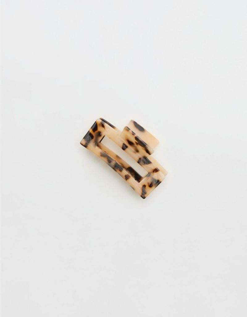 Aerie Rectangle Claw Clip Hair Accessories Leopard | EJO-764835