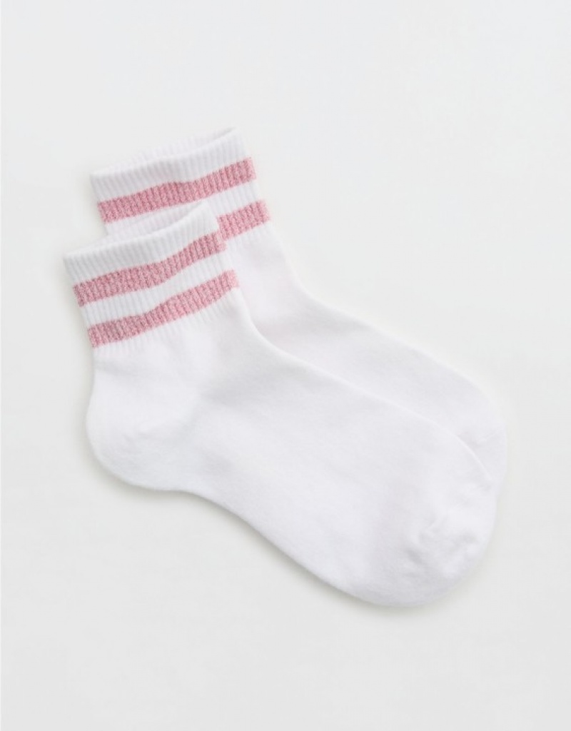 Aerie Ribbed Cotton Bobby Socks Pink | OXZ-052734