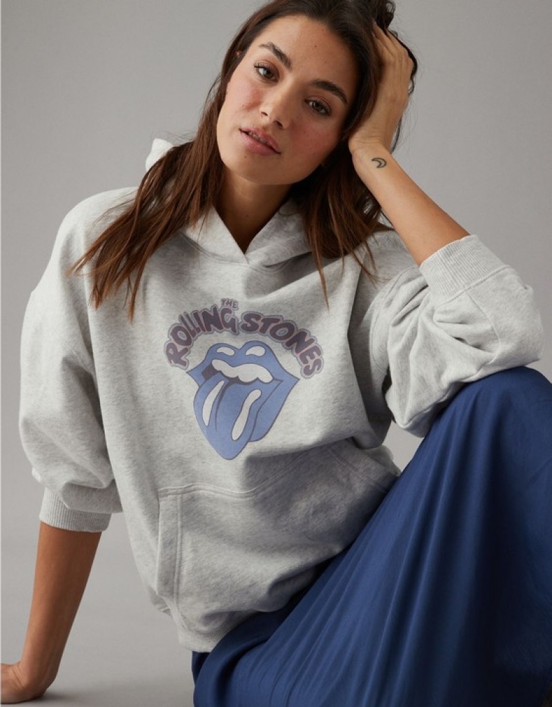 Aerie Rolling Stones Graphic Sweatshirts Grey | GWZ-917406