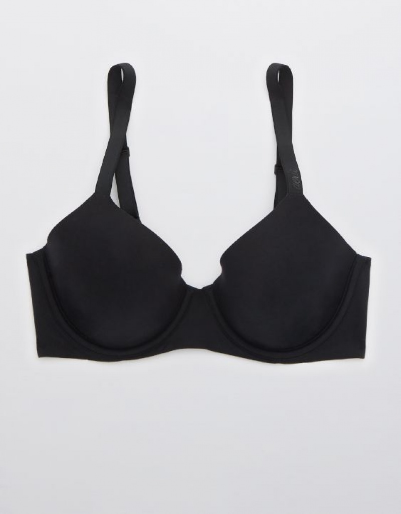 Aerie SMOOTHEZ Full Coverage Lightly Lined Bras Black | XDF-590423