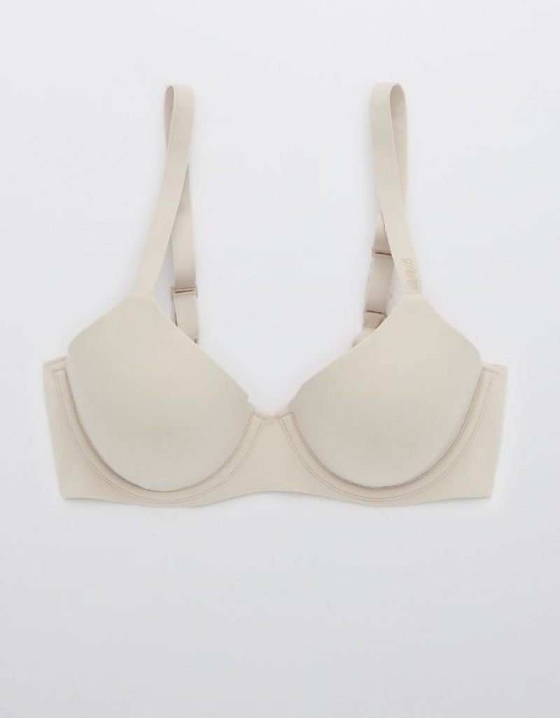 Aerie SMOOTHEZ Full Coverage Lightly Lined Bras White | DWY-539681