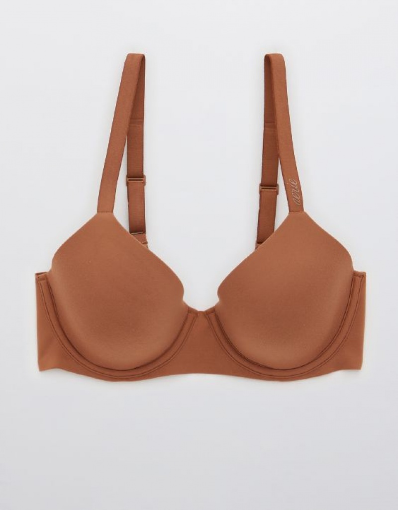 Aerie SMOOTHEZ Full Coverage Lightly Lined Bras Brown | HMB-952803