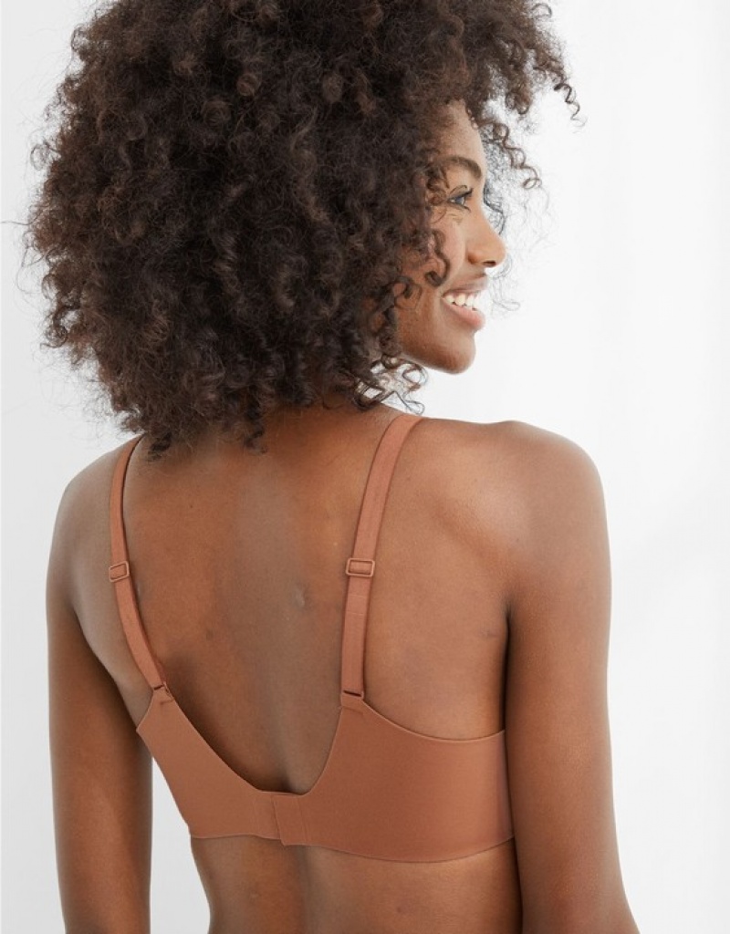 Aerie SMOOTHEZ Full Coverage Lightly Lined Bras Brown | HMB-952803