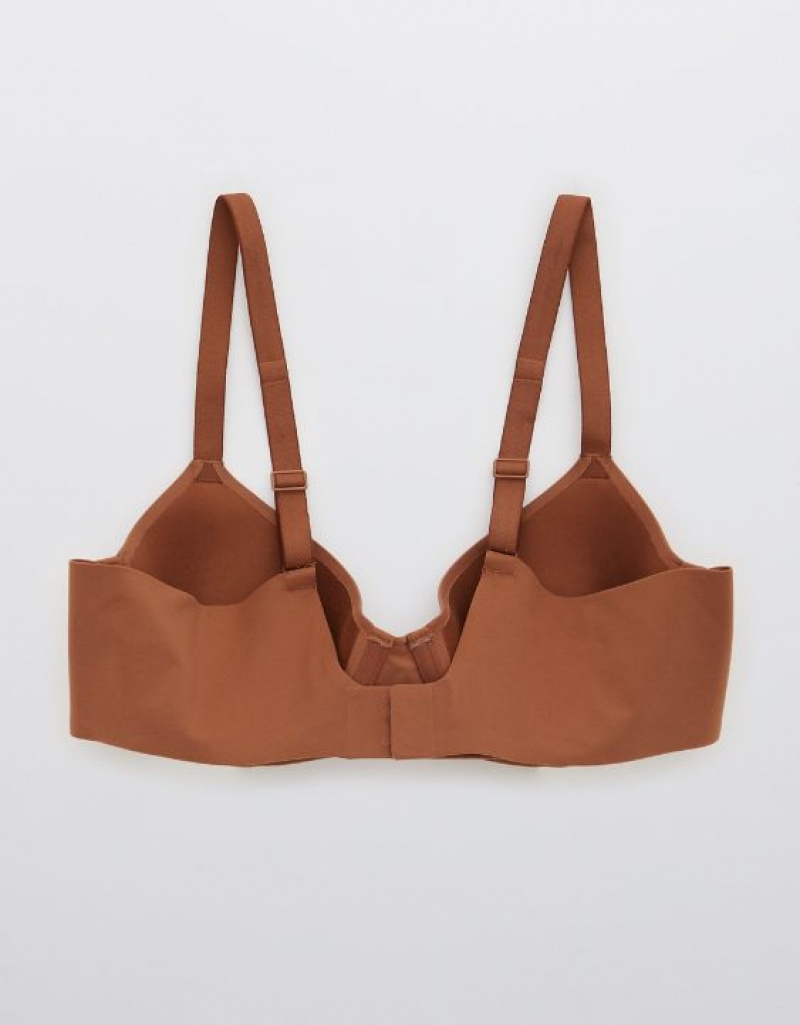 Aerie SMOOTHEZ Full Coverage Lightly Lined Bras Brown | HMB-952803