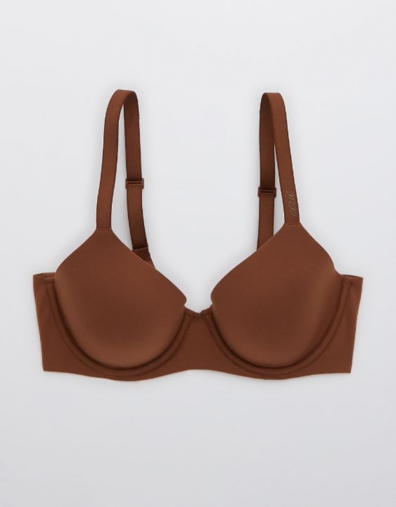 Aerie SMOOTHEZ Full Coverage Lightly Lined Bras Brown | FTI-581347