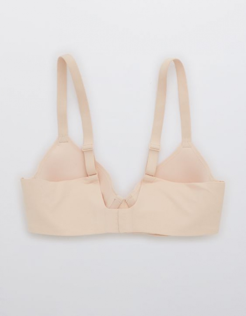 Aerie SMOOTHEZ Full Coverage Lightly Lined Bras Beige | AUB-790381