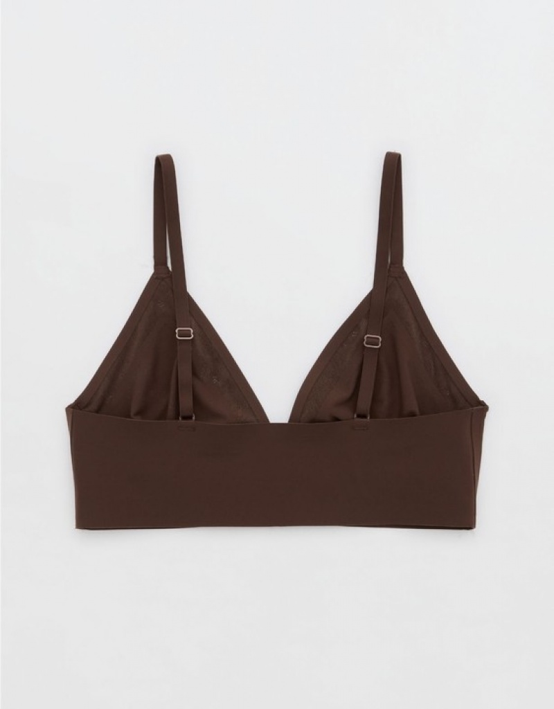 Aerie SMOOTHEZ Lace Trianglelette Bras Dark Grey | LXE-620173