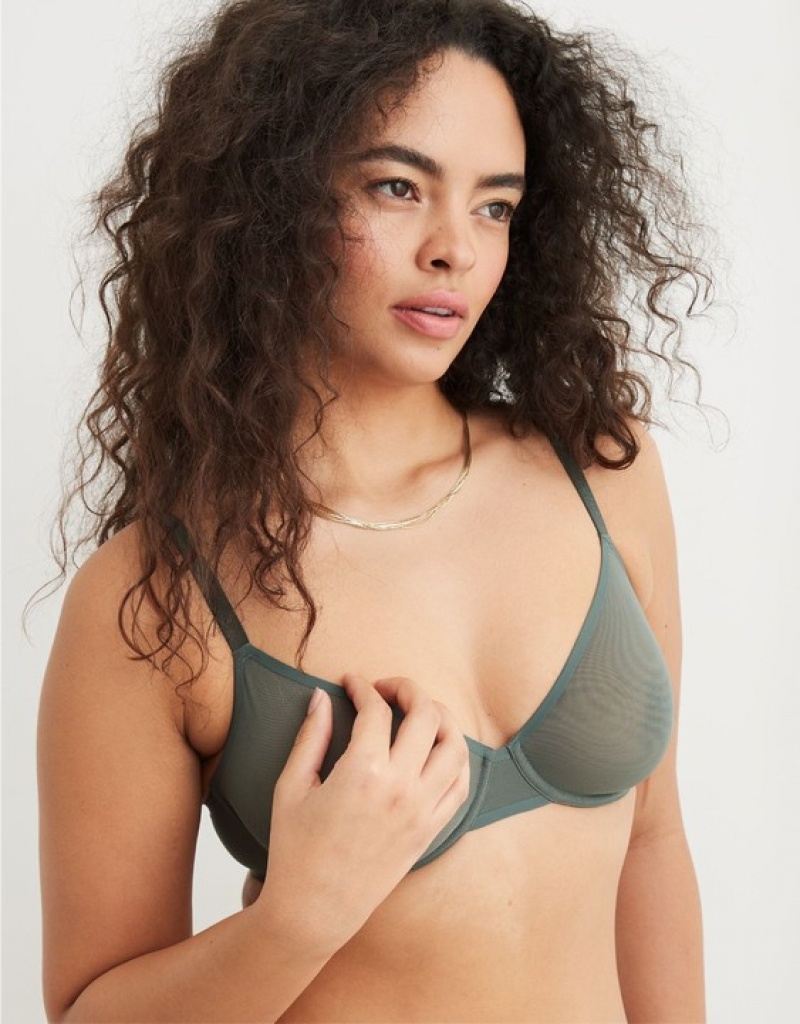 Aerie SMOOTHEZ Mesh Unlined Bras Royal | GPY-065132