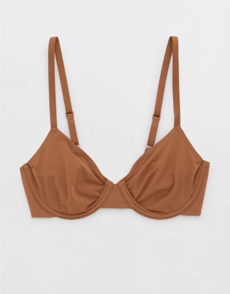 Aerie SMOOTHEZ Microfiber Unlined Bras Brown | ASG-903845