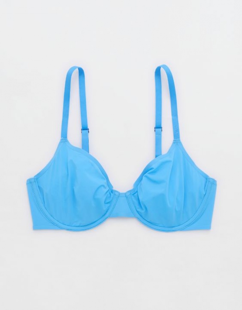 Aerie SMOOTHEZ Microfiber Unlined Bras Blue | YZA-287019