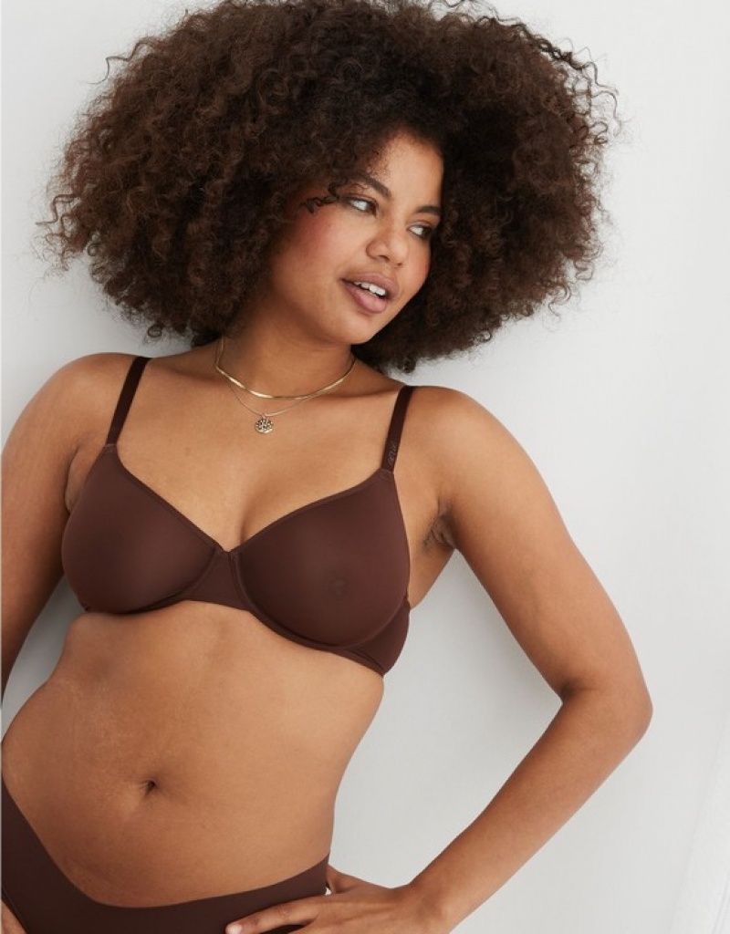 Aerie SMOOTHEZ Microfiber Unlined Bras Dark Grey | CAN-625087