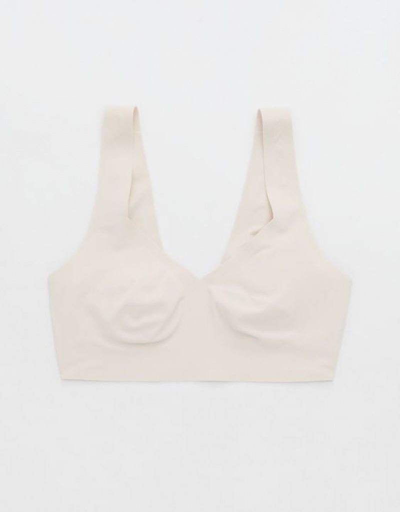 Aerie SMOOTHEZ Padded Sweetheartlette Bras White | VCG-732914