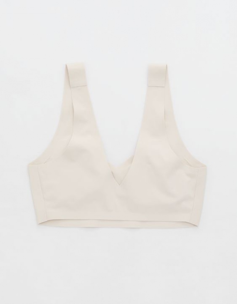 Aerie SMOOTHEZ Padded Sweetheartlette Bras White | VCG-732914