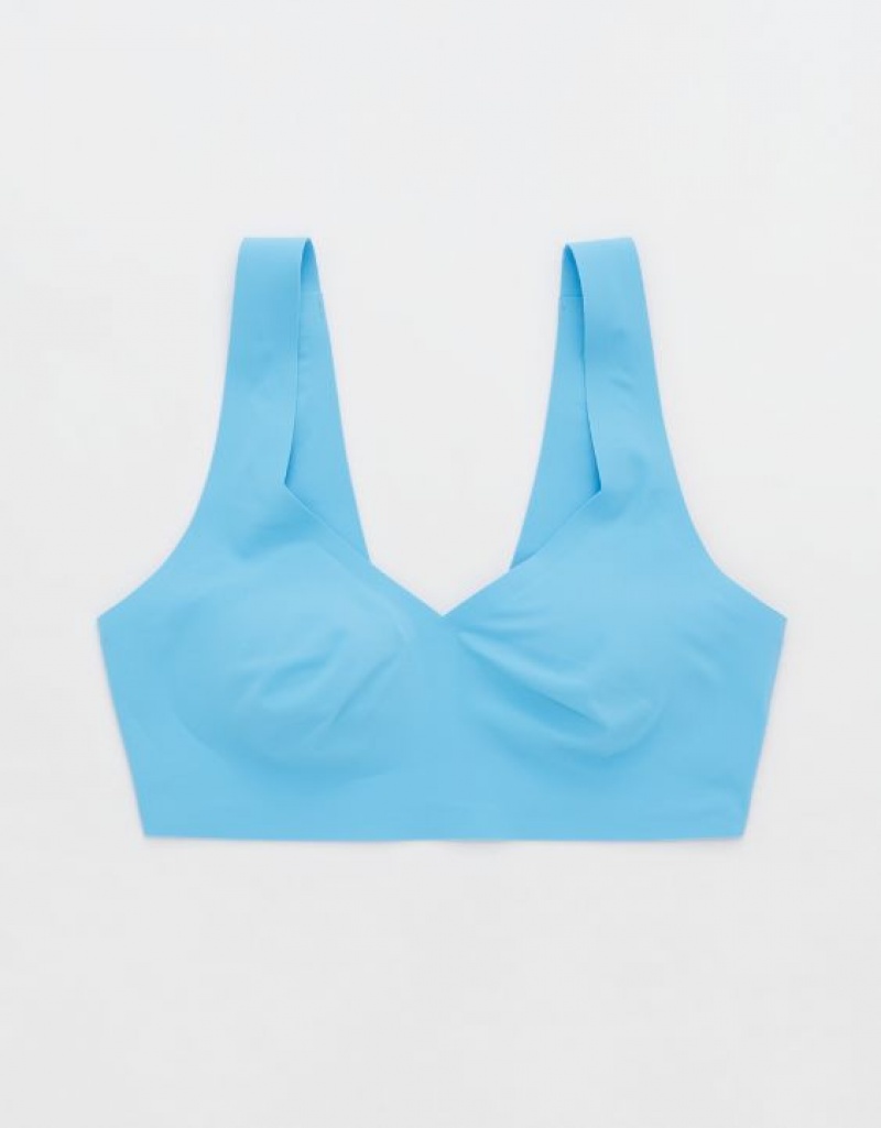 Aerie SMOOTHEZ Padded Sweetheartlette Bras Blue | WEO-389425