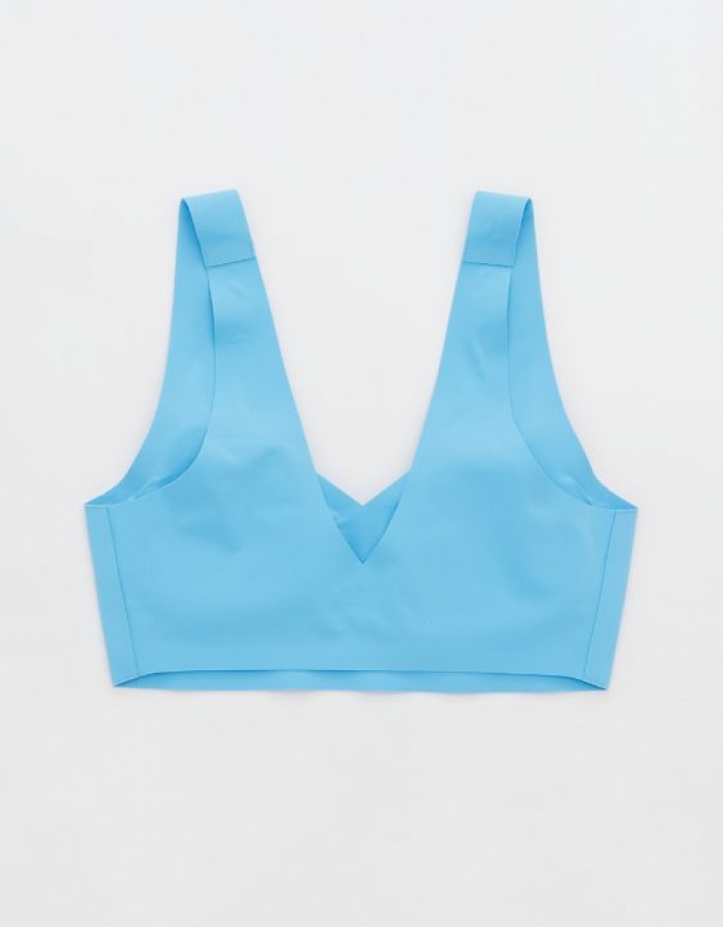 Aerie SMOOTHEZ Padded Sweetheartlette Bras Blue | WEO-389425