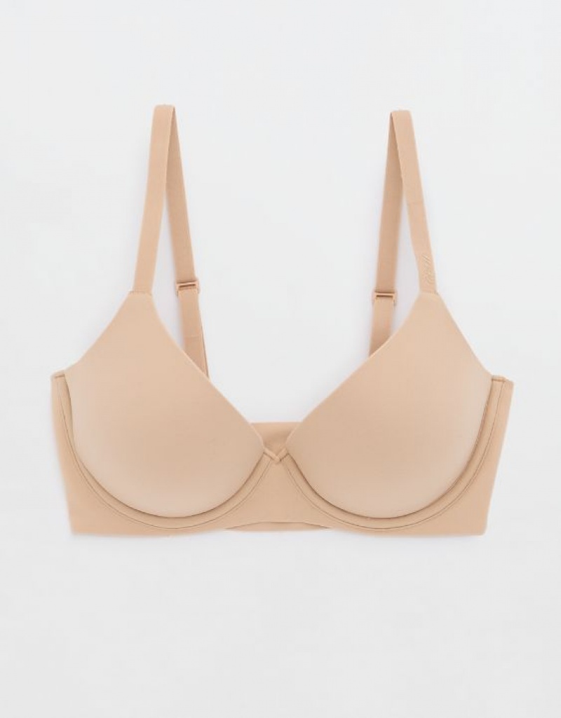 Aerie SMOOTHEZ Pull On Push Up Bras Beige | EVT-013796