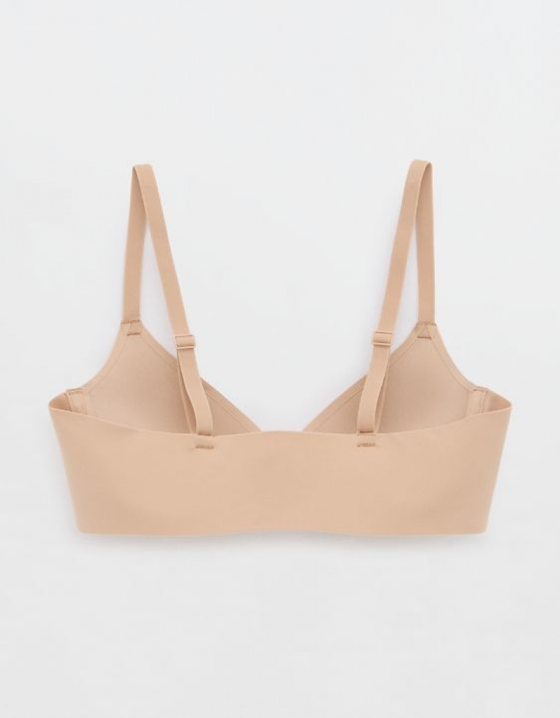 Aerie SMOOTHEZ Pull On Push Up Bras Beige | EVT-013796