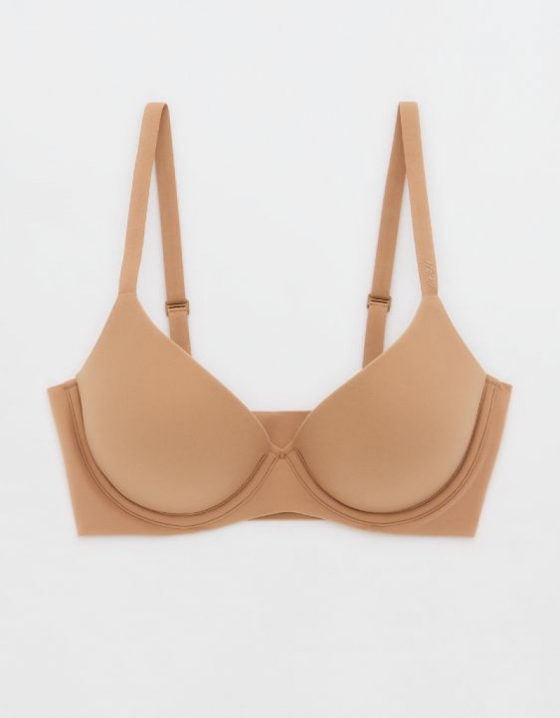 Aerie SMOOTHEZ Pull On Push Up Bras Beige | BZJ-970681