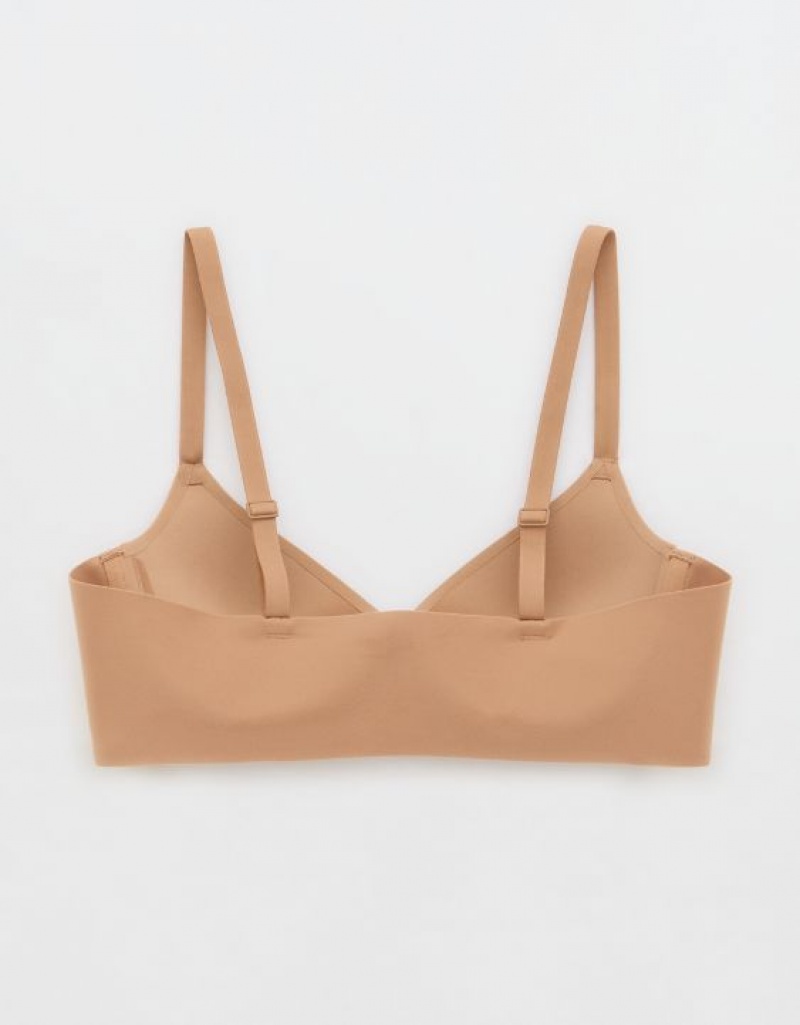 Aerie SMOOTHEZ Pull On Push Up Bras Beige | BZJ-970681