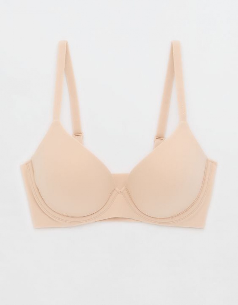 Aerie SMOOTHEZ Pull On Push Up Bras Beige | PBV-628937