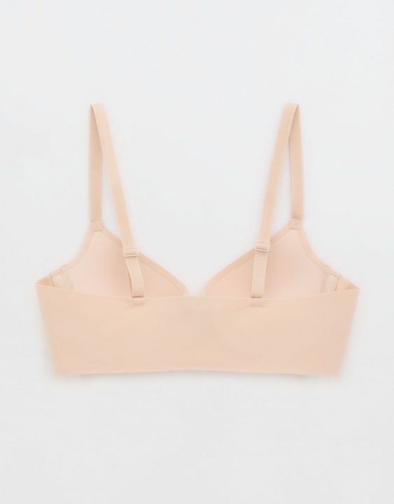 Aerie SMOOTHEZ Pull On Push Up Bras Beige | PBV-628937