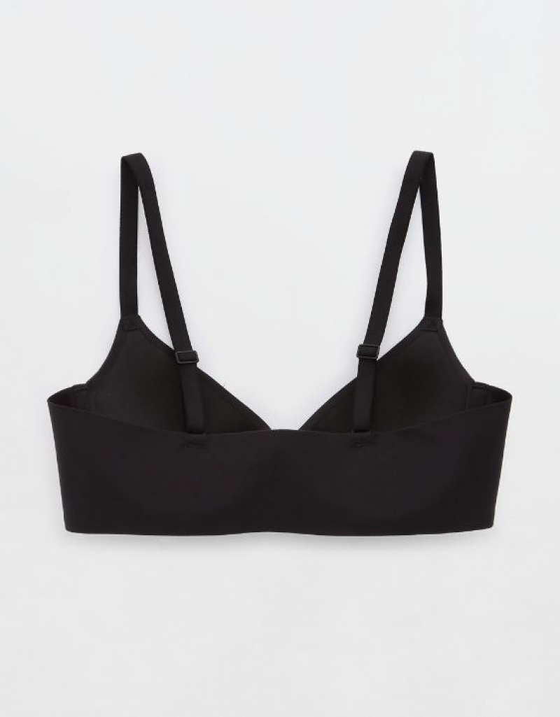 Aerie SMOOTHEZ Pull On Push Up Bras Black | JQO-495638