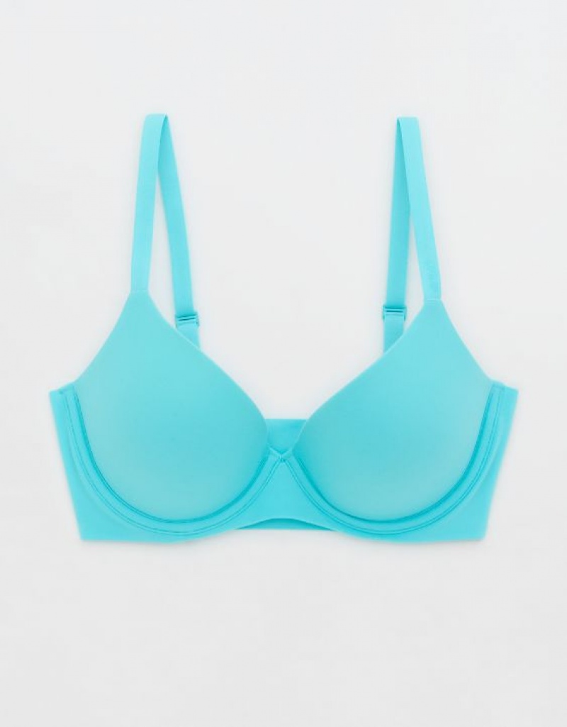 Aerie SMOOTHEZ Pull On Push Up Bras Blue | JVA-582691