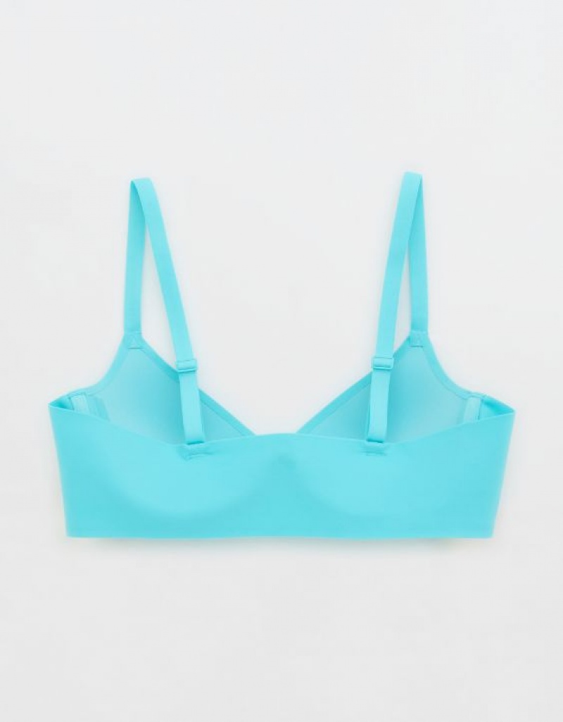 Aerie SMOOTHEZ Pull On Push Up Bras Blue | JVA-582691