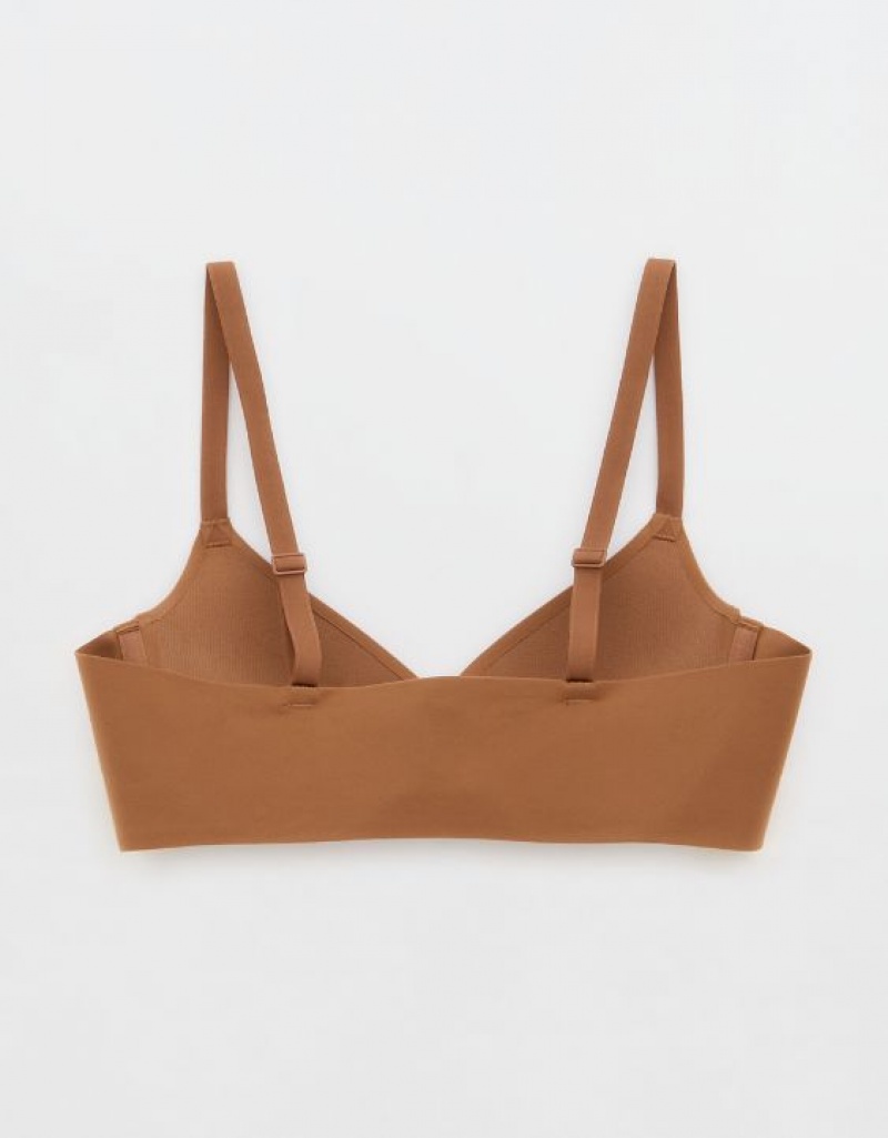 Aerie SMOOTHEZ Pull On Push Up Bras Brown | FNT-218936