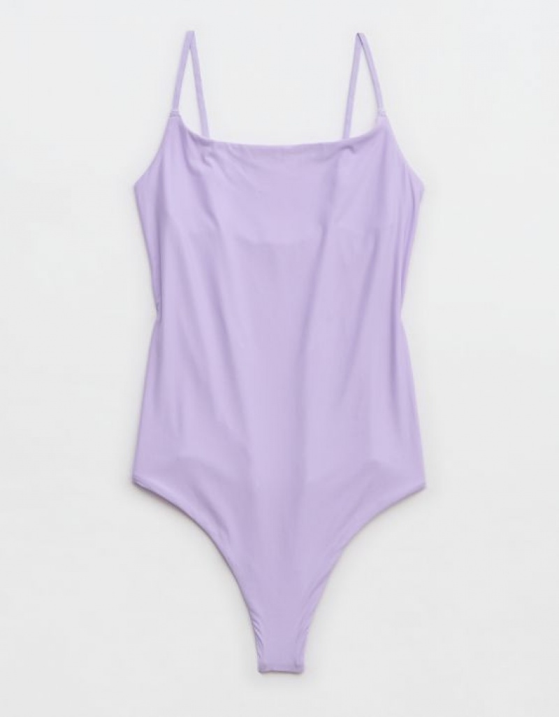 Aerie SMOOTHEZ Scoop Bodysuit Purple / Wash | JSN-542613