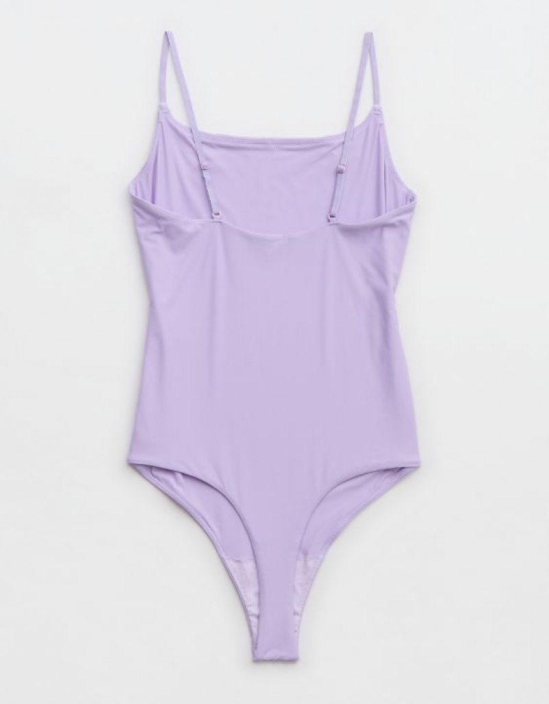 Aerie SMOOTHEZ Scoop Bodysuit Purple / Wash | JSN-542613