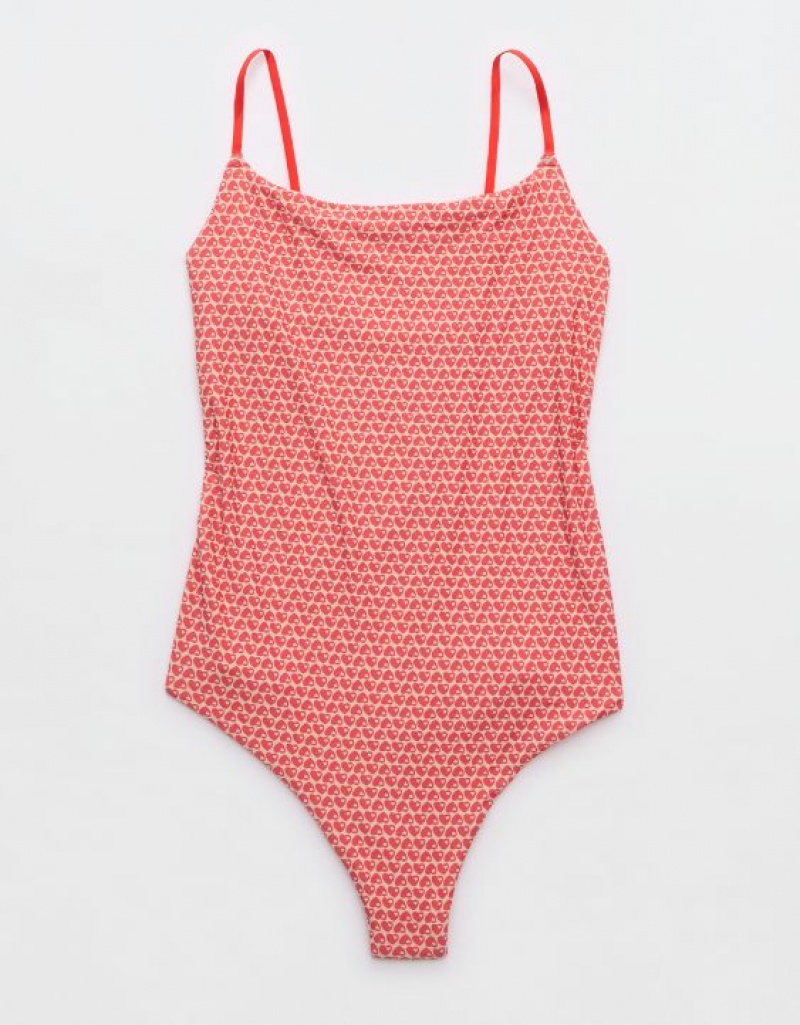 Aerie SMOOTHEZ Scoop Bodysuit Red | GXN-581630