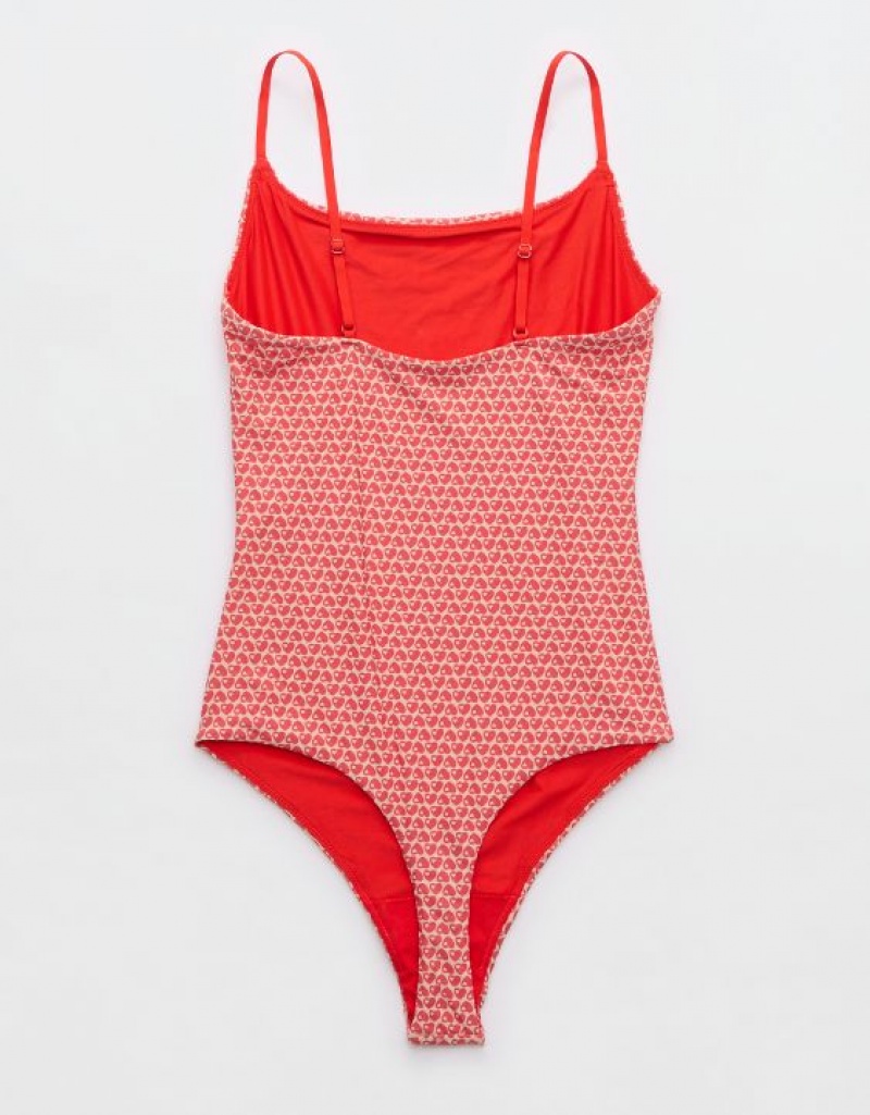 Aerie SMOOTHEZ Scoop Bodysuit Red | GXN-581630