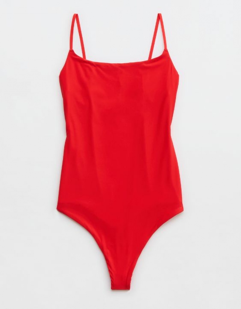 Aerie SMOOTHEZ Scoop Bodysuit Red | SLU-567309