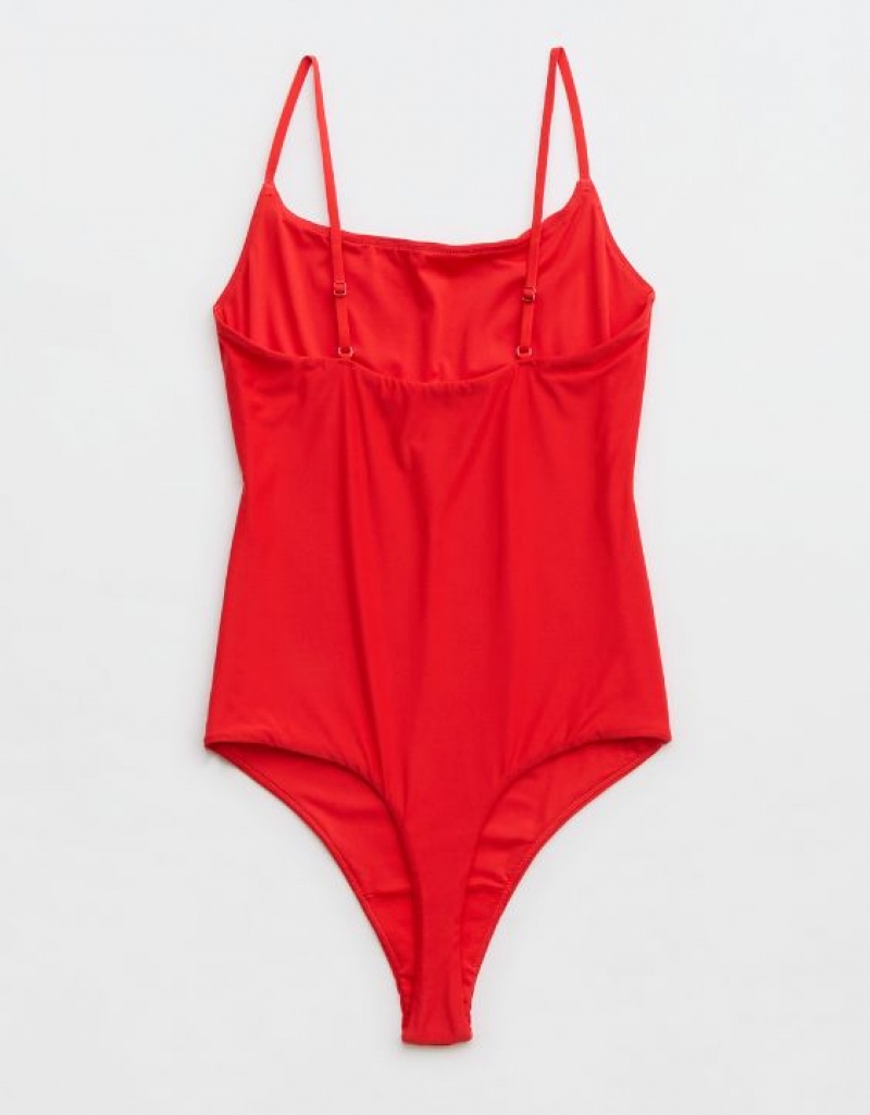 Aerie SMOOTHEZ Scoop Bodysuit Red | SLU-567309