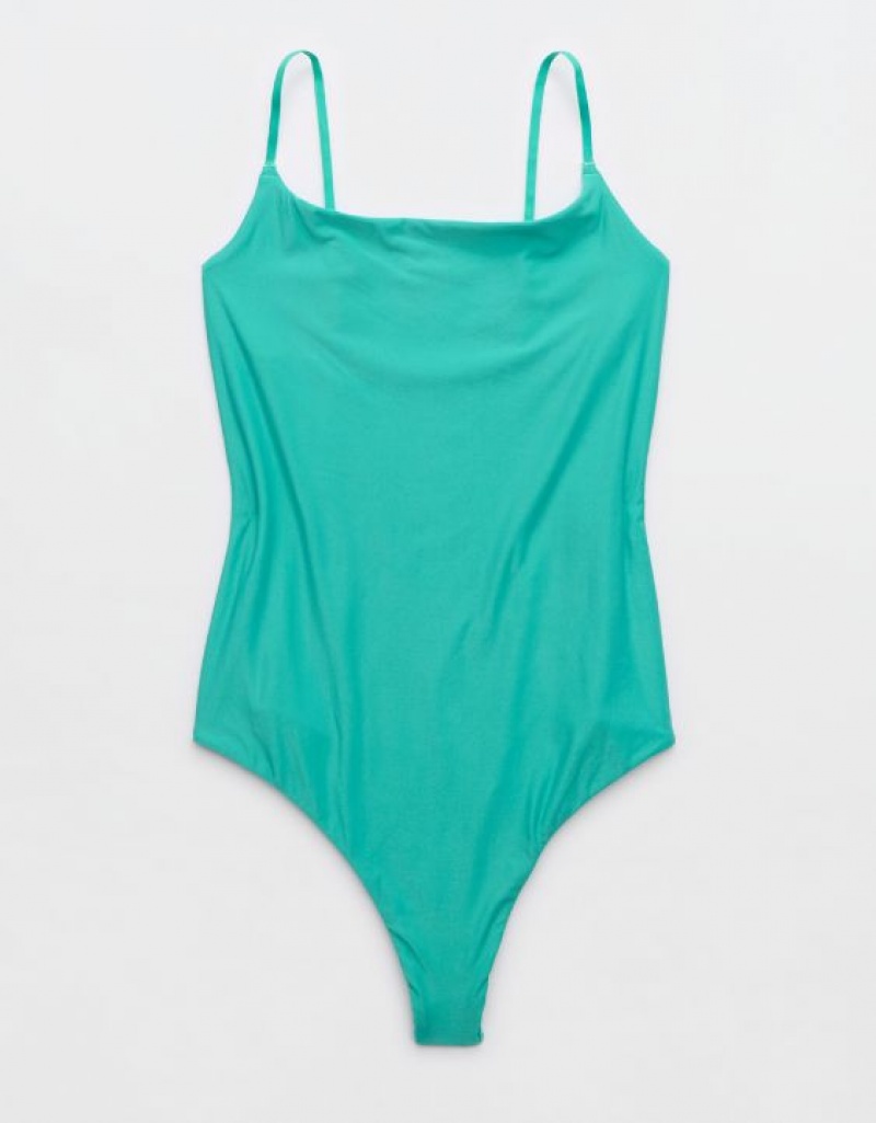 Aerie SMOOTHEZ Scoop Bodysuit Turquoise | XCM-901783