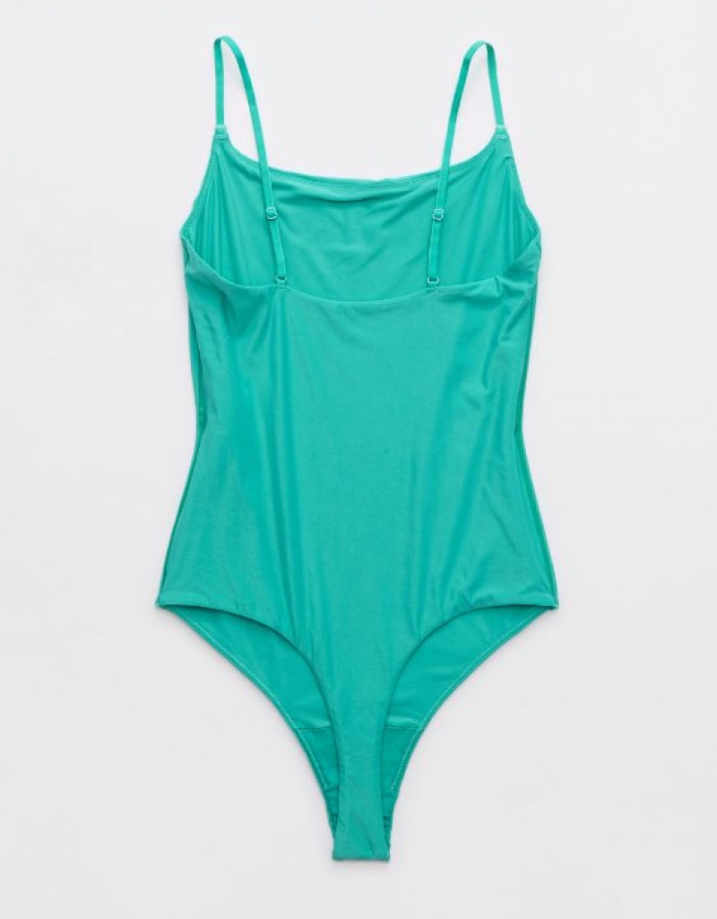 Aerie SMOOTHEZ Scoop Bodysuit Turquoise | XCM-901783