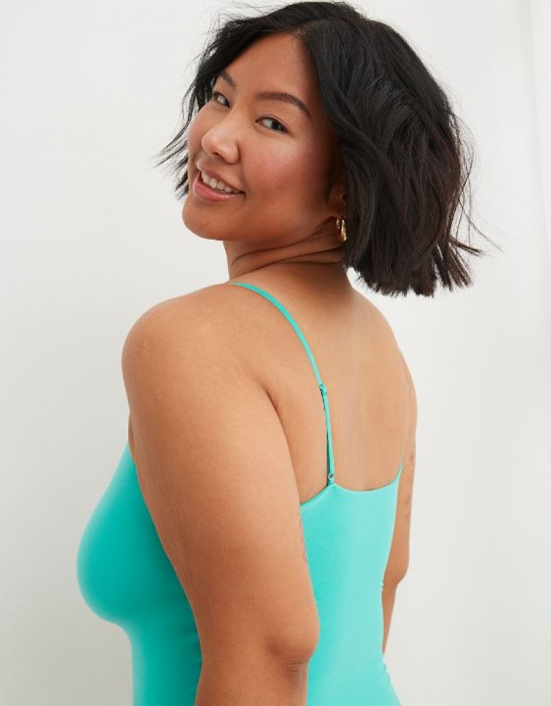 Aerie SMOOTHEZ Scoop Bodysuit Turquoise | XCM-901783