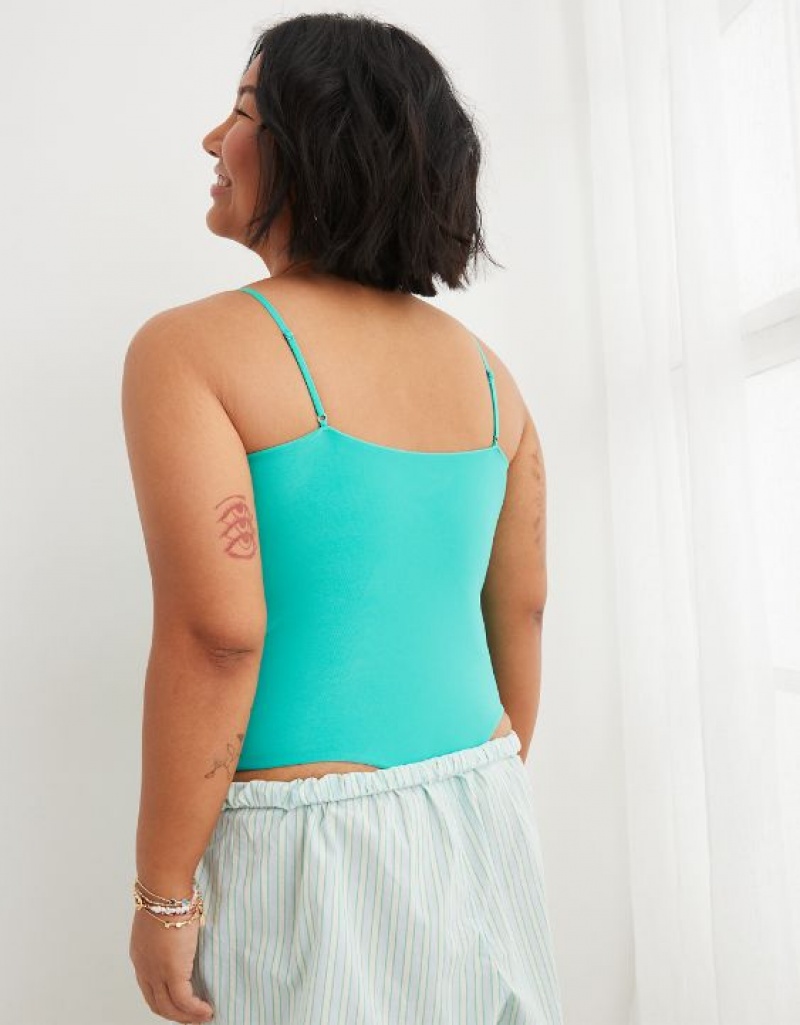 Aerie SMOOTHEZ Scoop Bodysuit Turquoise | XCM-901783