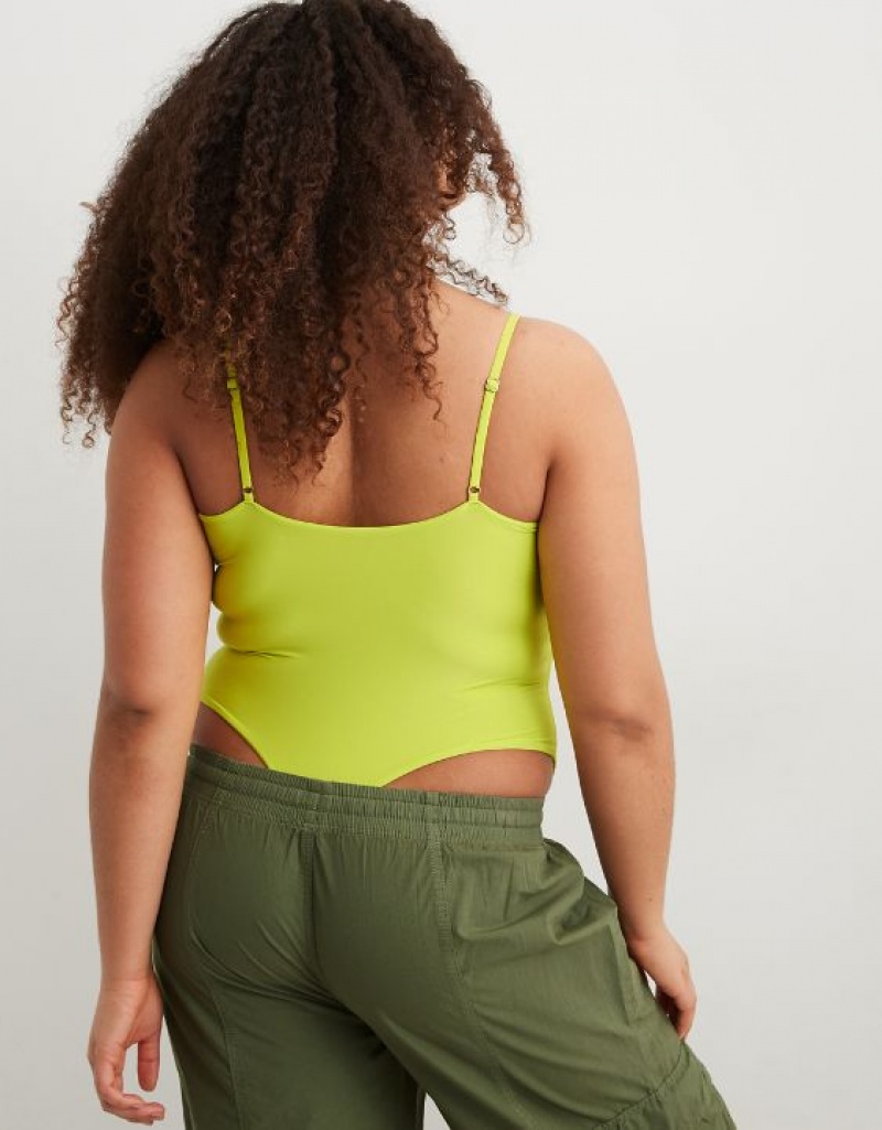 Aerie SMOOTHEZ Scoop Bodysuit Yellow | JUX-498176