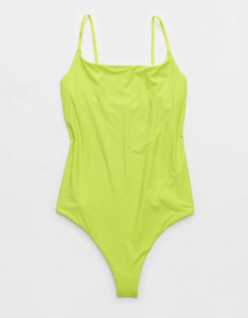 Aerie SMOOTHEZ Scoop Bodysuit Yellow | JUX-498176