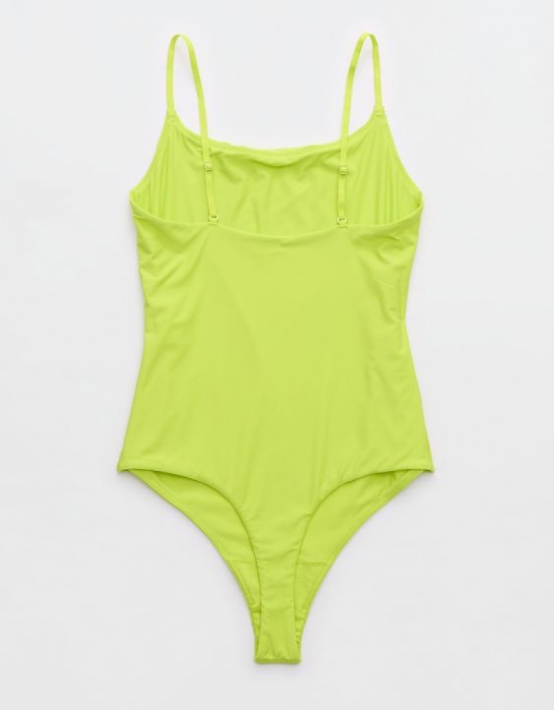 Aerie SMOOTHEZ Scoop Bodysuit Yellow | JUX-498176