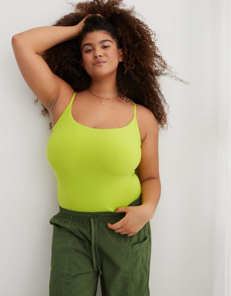 Aerie SMOOTHEZ Scoop Bodysuit Yellow | JUX-498176