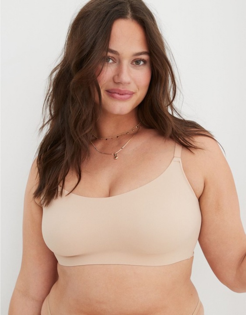 Aerie SMOOTHEZ Scooplette Bras Beige | LJU-789406